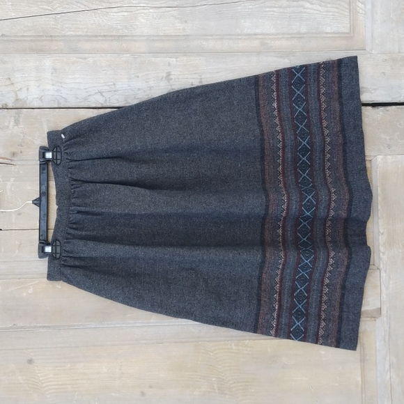 Vintage Gray Wool Skirt - Picture 1 of 7